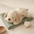 Solace Heartbeat Comfort Pup — plush companion toy with removable heart pulse module